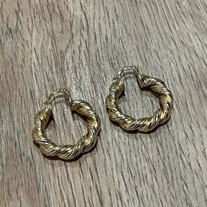 Mini Twisted Gold Plated Hoops